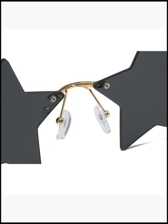 Metal Frame Star Shape Sunglasses UV400 Protection Wrap Around